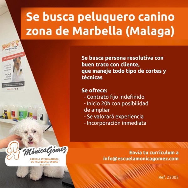 Se busca Peluquero/a Canino en Marbella (Málaga)